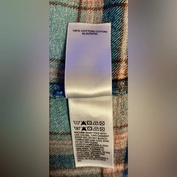 Lucky Brand Blue and Pink Plaid Cropped Button-Down Shirt - Picture 5 of 9